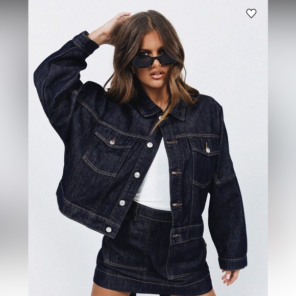 Princess Polly HUGHES JACKET DARK WASH DENIM - Picture 4 of 10